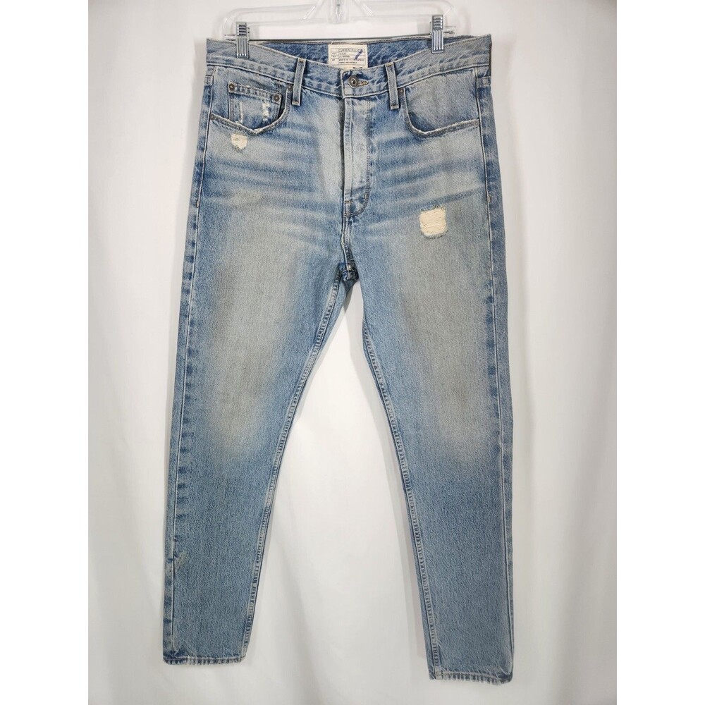 Current Elliott Size 32 Jeans The Heritage Ashbury Blue Distressed Taper Fit Men
